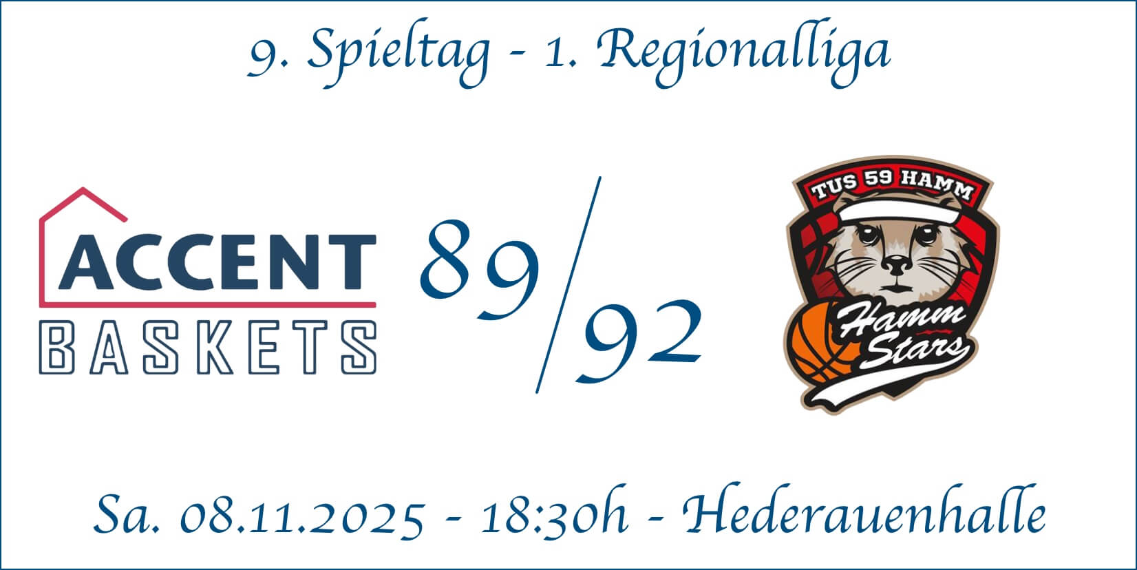 9 Spieltag Accent Baskets vs Hamm
