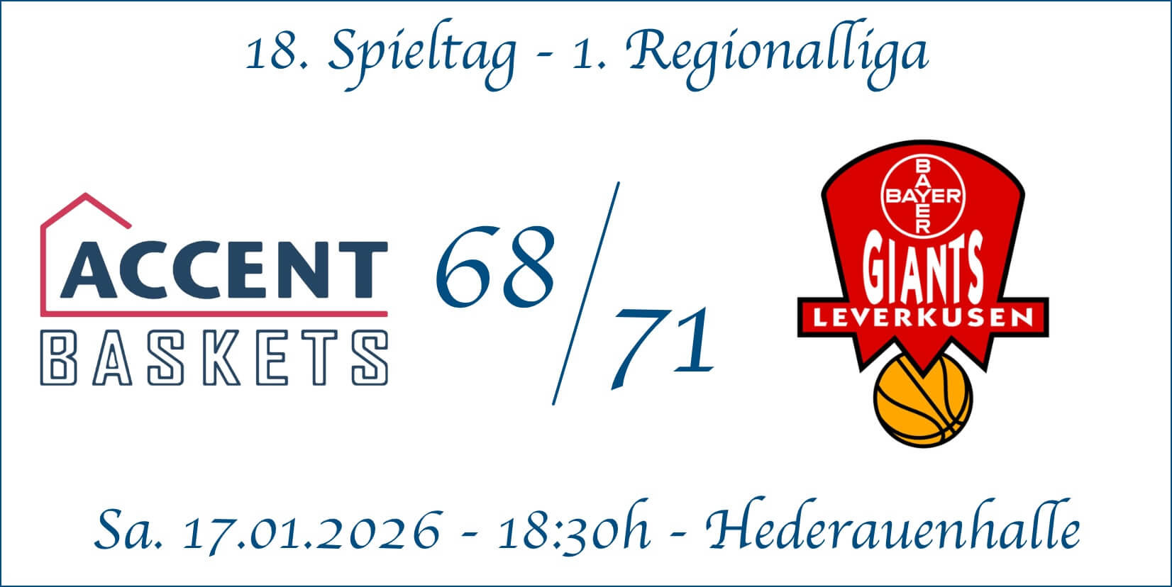 18 Spieltag Accent Baskets vs Leverkusen