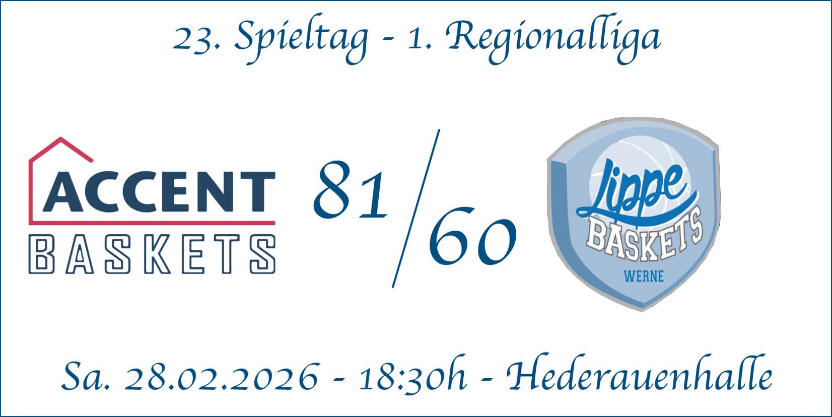 23 Spieltag Accent Baskets vs Werne